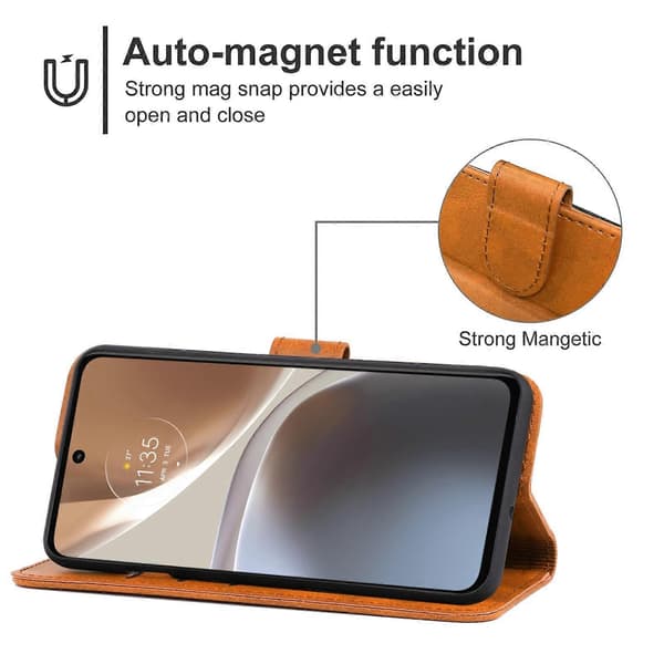 Läderfodral för Motorola Moto G32 Brown