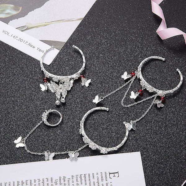 Armbånd Sølv Sommerfugl Afledt Justerbart Armbånd Smykker Klokke Antikt Armbånd C