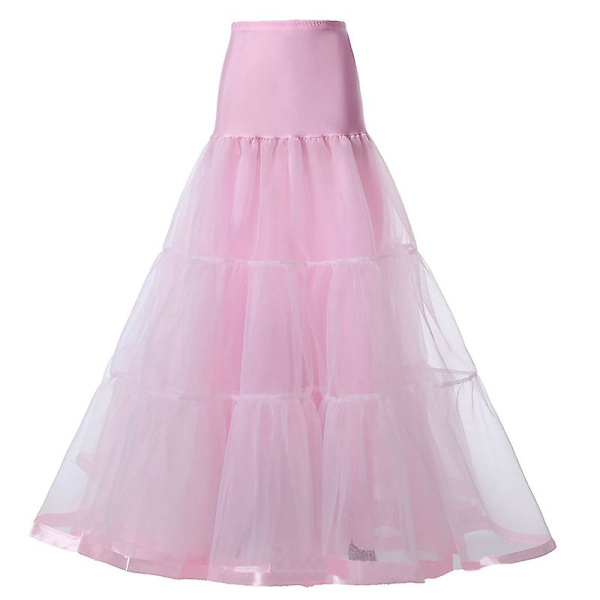 Ankellange underkjoler for kvinner, bryllupsskjørt, halve underkjoler, krinoline underskjørt Pink L XL