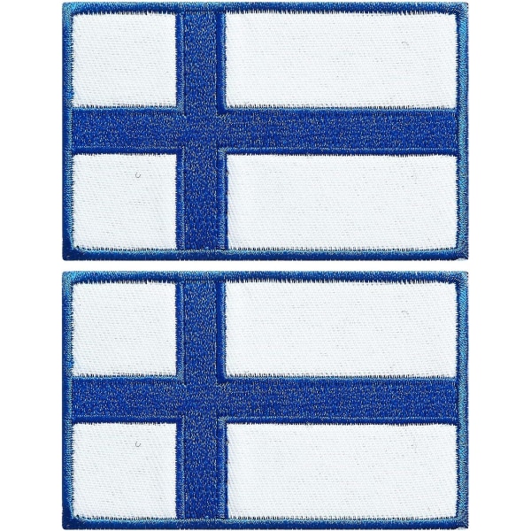 2-pack Finland flagglappar, Finland flaggor, broderade lappar, Finland flaggor, militär taktisk lapp för kläder, hattar, ryggsäckar, stolthetsdekoration