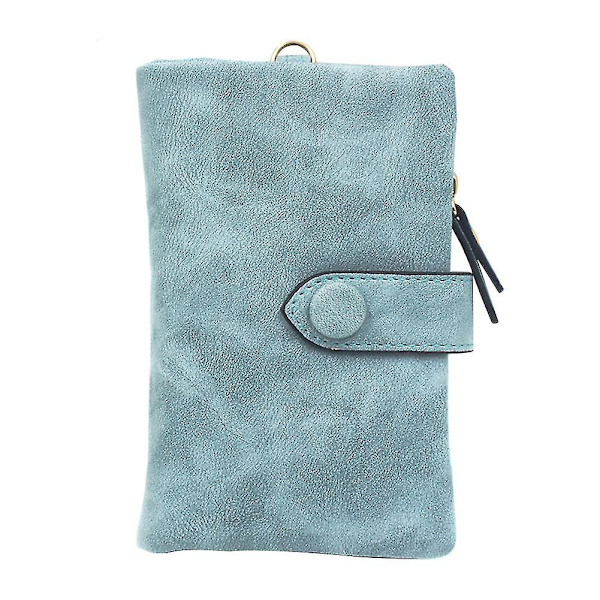 Söt dam Tri-fold plånbok kort design PU läder korthållare Light Blue