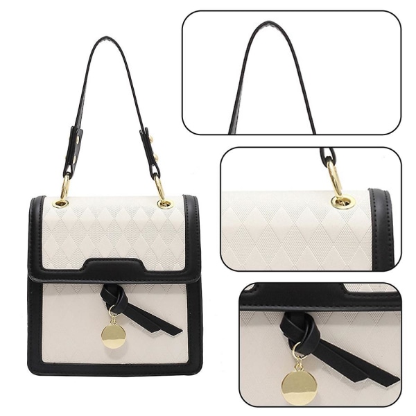 Fritids Rhombisk Håndveske Mote Kontrastfarge En-skulder Liten Veske PU Lær Crossbody Veske style3
