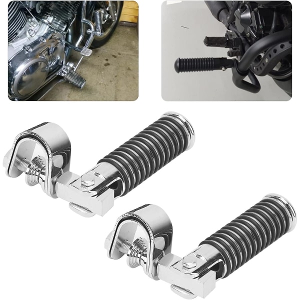 Silver Motorcykel Fotstöd, Klämma Fotstöd, Fotstöd Fäste För Krockbåge Skyddsstång Ersättning För Med Motorbåge Skydd