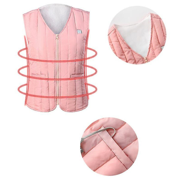 Naisten lämmitettävä liivi 3 lämmitysalueella, sähkölämmitteinen liivi retkeilyyn Pink S