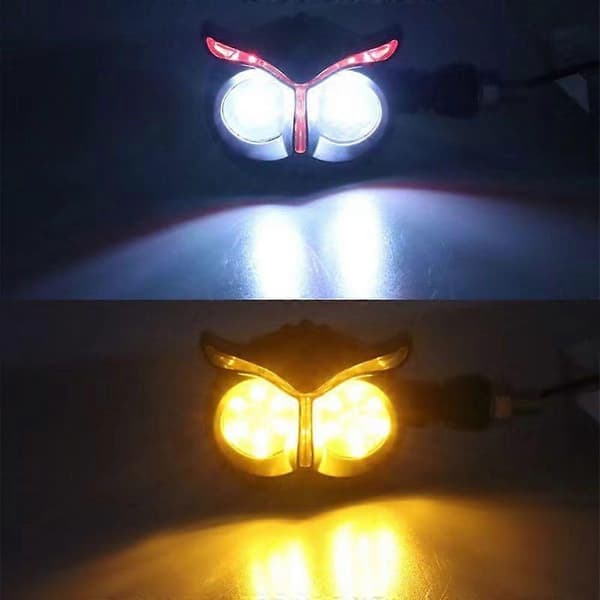 2 st Ugglaformade LED Motorcykel Blinkers, Modifierad Kylning, 12V Vattentät