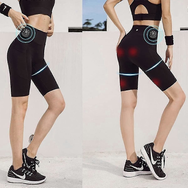 Högmidjade shorts yogabyxor med EMS muskelstimulator uppladdningsbar rumpa ultimat EMS-stimulator