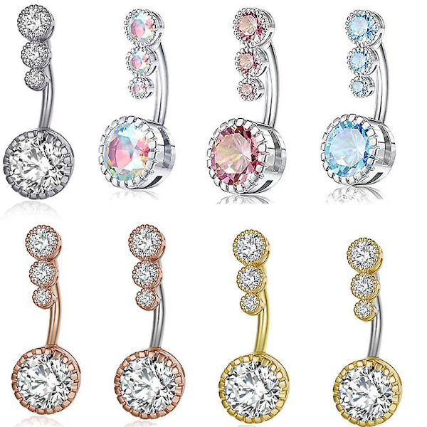 10 stk. Sexet 4 Zircon Navle Ring Krystal Zircon Navle Navle Navle