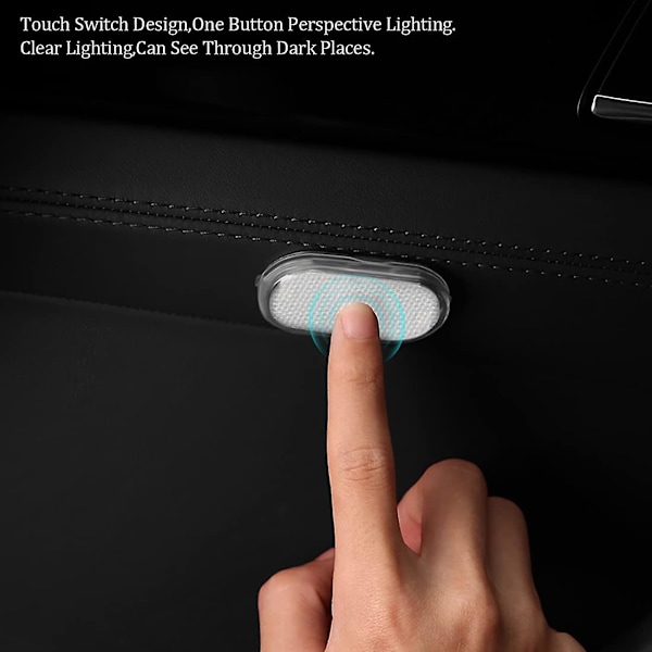 2-pack LED-innerbelysning för bil, vita stämningsljus för bilens interiör