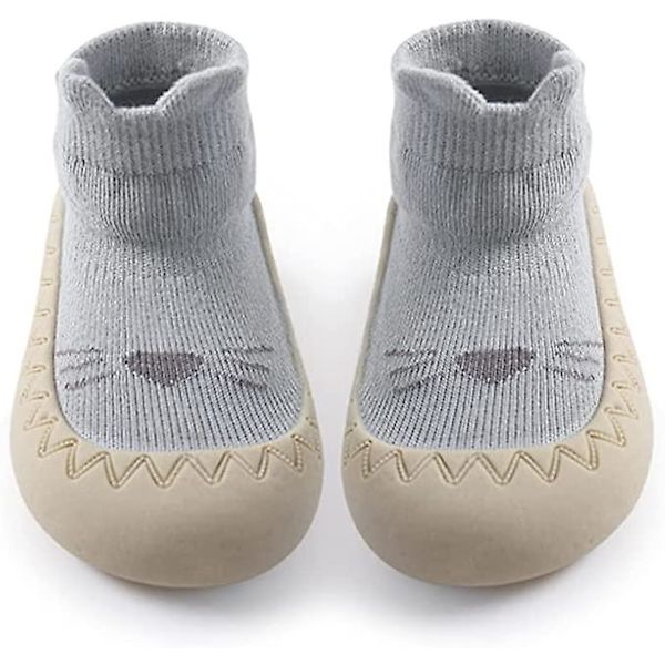 Baby Sock Shoes Halkfria Söta Cartoon Mjuka Stickade Baby Golvskor Småbarnsskor För Flickor Pojkar blue 0 6months