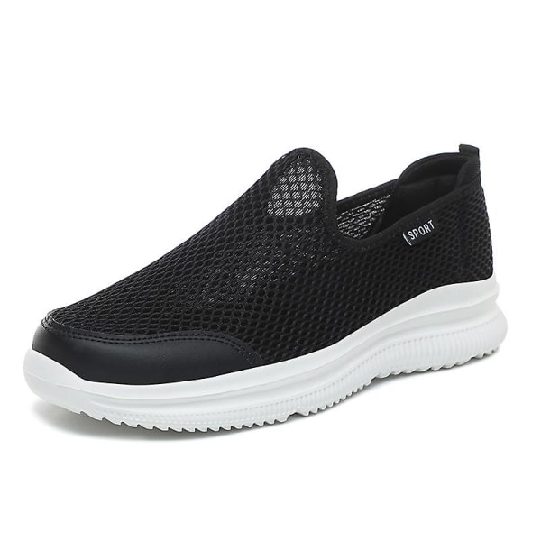 Herre Sneakers Letvægts Åndbar Sommer Komfortable Fritidssko 209 BlackWhite EU 44