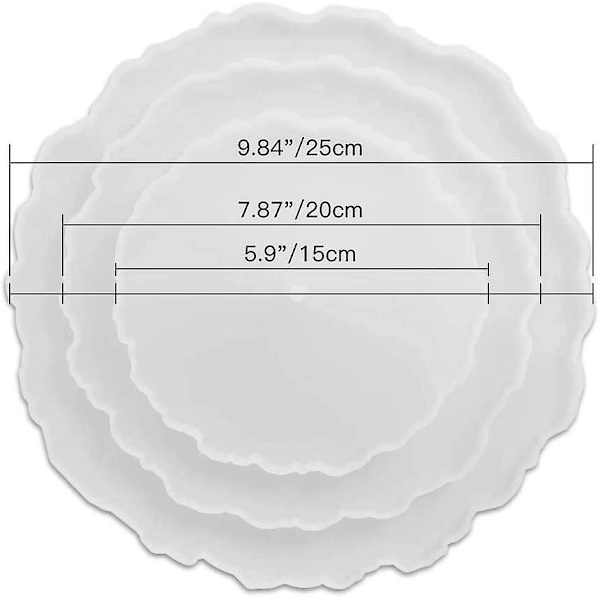 Epoxy Resin Forme Til Stativer, 3 Dele Kageplade Kagestativ Form Resin Rund Støbning Silikoneform Frugtbakke Resin DIY Håndværk Silikoneform Servering