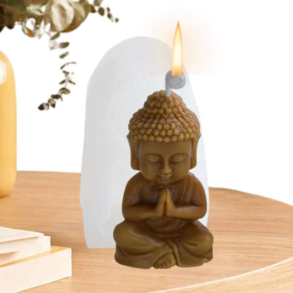 DIY silikone buddha lysform 3D håndlavet sæbeform lille Tathagata Buddha lys silikoneform til aroma, ler, beton og harpiks ornamenter til venner
