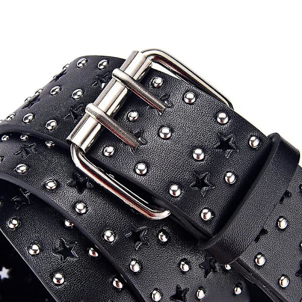 110cm Rhinestone Skull Bälte Herrar Blanka Mode Bälte Punk Mode Nitar Bälte Jeans Byxor Jacka