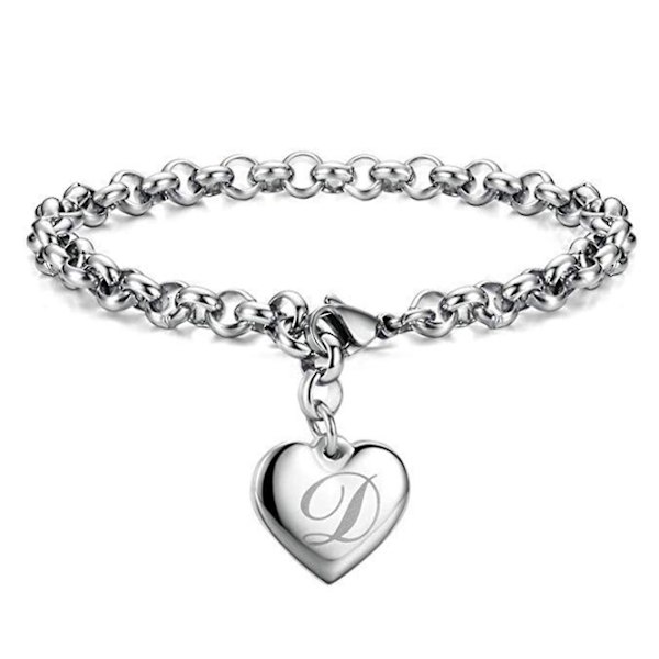 Kärleksarmband för kvinnor, damer, länkkättingarmband med hängen, sött armband, fotlänk D