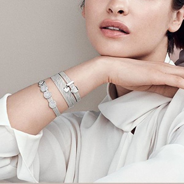 Vævet Armbånd Dame Smykker Charm Basis Stil Kæreste Fødselsdagsgave 16cm Silver
