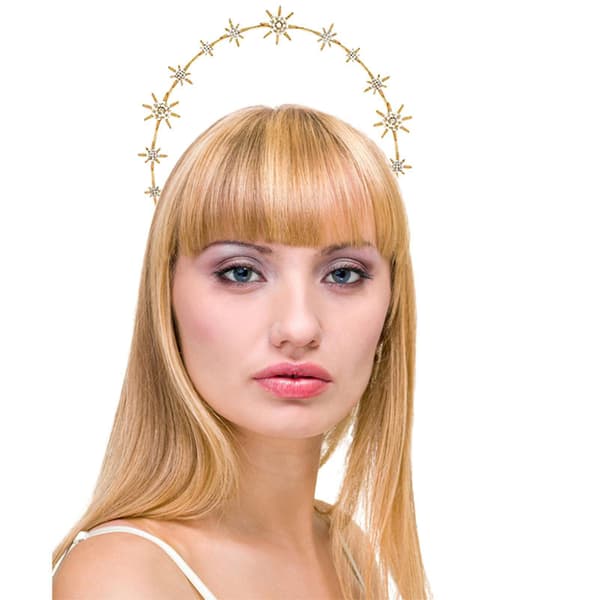 Dubbel Bangs Hexagram Hårband Bling Rhinestone Kvinnor Hårbåge För Bröllop Förlovning Fest Silver