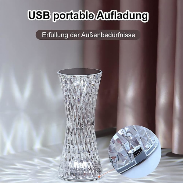 Akryl Nattbordslampe, [16 Farger 4 Moduser] Berørings LED Skrivebordslampe Med Fjernkontroll, RGB Fargeskiftende