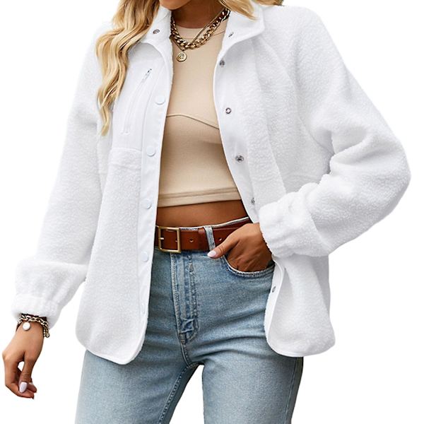 Pige Efterår Cardigan Frakke 4 Størrelser at Vælge Imellem S/m/l/xl Til Pige Kvinde Mor Kæreste L White