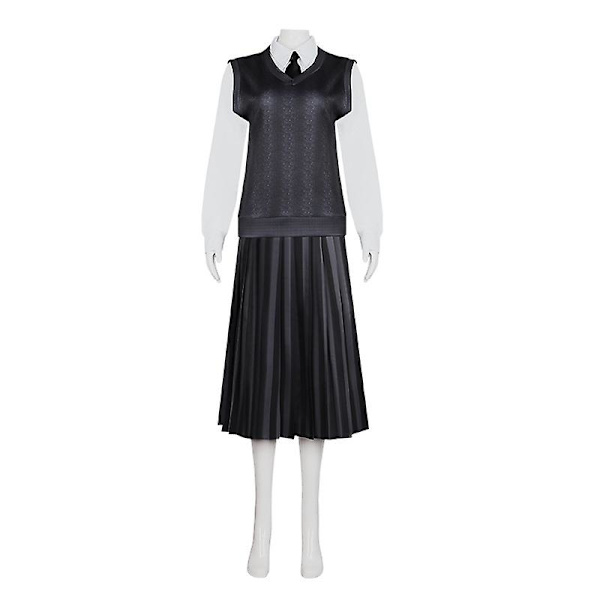 Skoleuniform Cosplay Kostyme Jakke Kjole Halloween Antrekk Barn Voksen Black 2 150