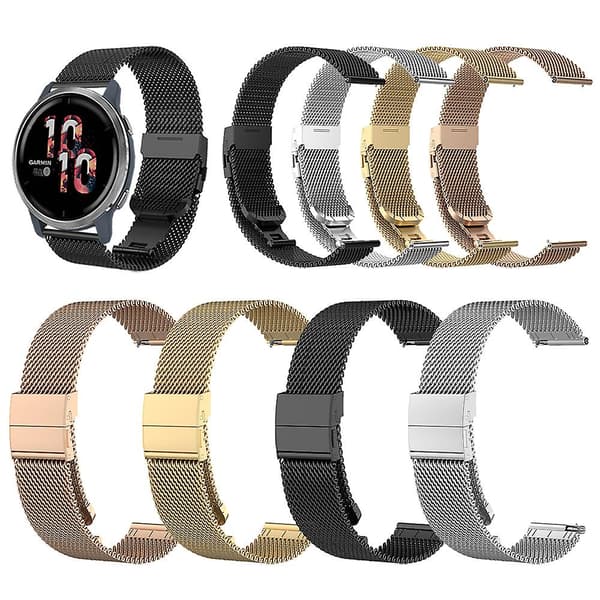 Herre Rustfrit Stål Tyk Mesh Rem 22mm Quick Release Justerbar Kraftig Mesh Rem