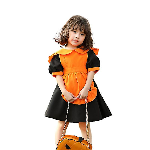 Tyttöjen Halloween-kurpitsapiika-asut, Halloween-piika Cosplay -asu M