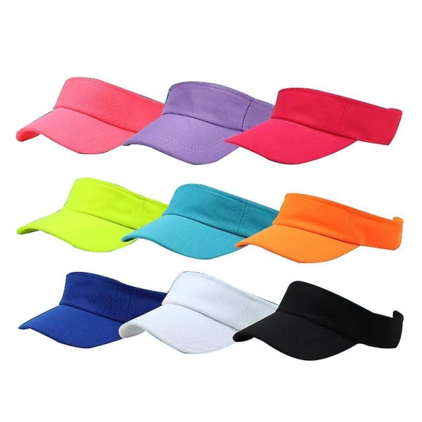 Sztxj 2-pack justerbart solskydd sport tennis golf keps pannband unisex män kvinnor sommarhatt (vit+grön)