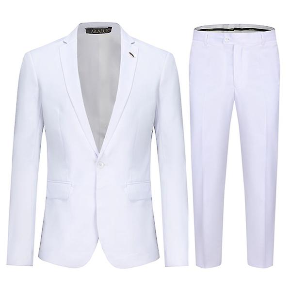 Herrkostym Slim Fit 2 Delar Bröllop Fest Tux Kostymer M