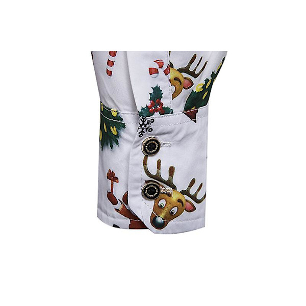 Herre Jule Santa Claus Party Langermet Skjorte med Knapper M