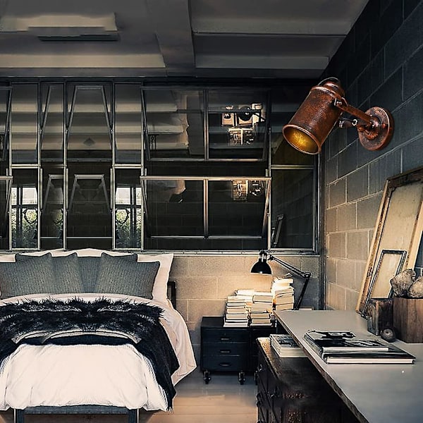 Industriel Væglampe Retro Væglampe Indendørs Bondehusbelysning, Retro Væglampe Sengelampe E27 Fatning