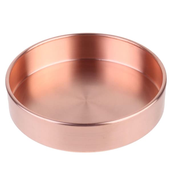 Roséguld serveringsbricka Barbricka Snacksbricka Rund bricka Brickor Matbricka Rose Gold Edge 14X14CM
