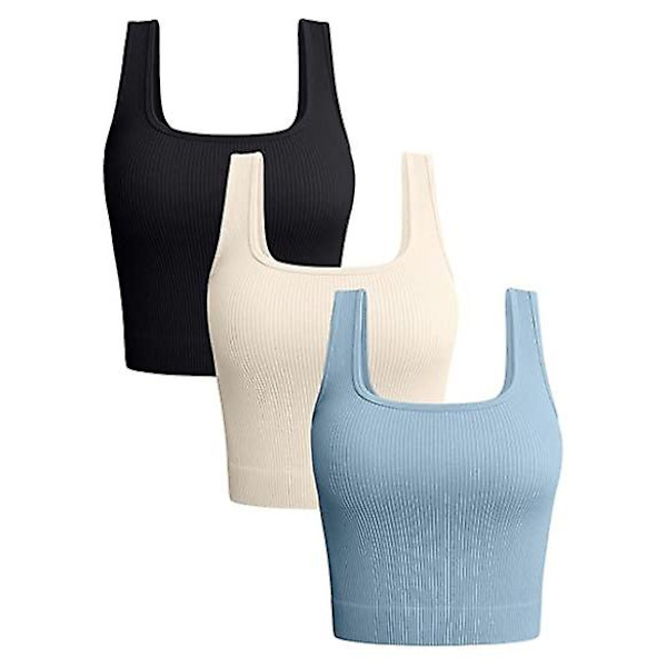 Naisten 3-osainen toppi jooga crop -liivitoppi set 4 M