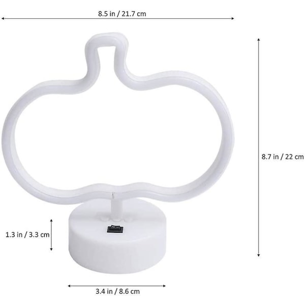 LED Gul Gresskar Neon Skilt Med Base Halloween Festival Dekorativ Belysning Bord Nattlys USB/Batteridrevet