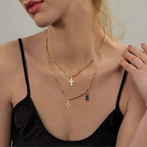 40 stk. 4 Stilarter Ægte 18K Guldbelagt Messing Kors Charms Guldbelagte Vedhæng Halskæde Øreringe Smykker Gave til DIY Smykkefremstilling DIY Håndværksdesign 1
