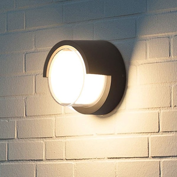Moderne Utendørs LED Vegglampe 12w Vanntett Ip65 Antrasitt Aluminium Belysning Dekorlys For Gårdhage Terrasse Nær Vegg Gangvei Uteplass