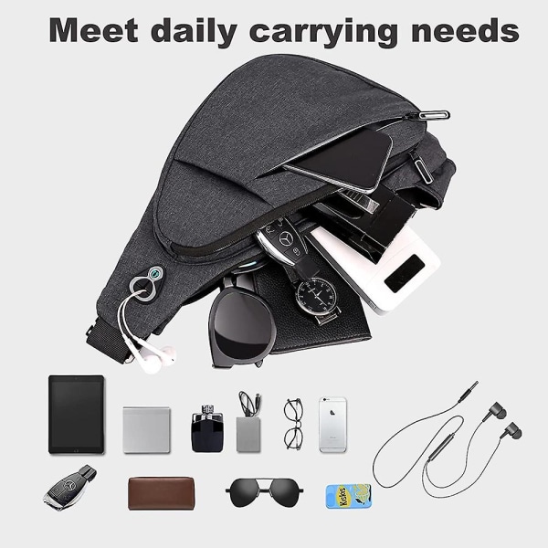 Olkalaukku miehille rento Sling Pack naisille Mini Crossbody rintalaukut black