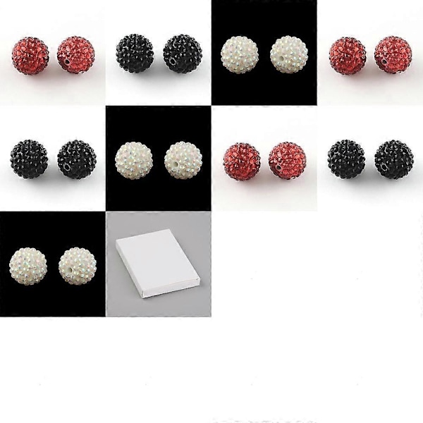 90 st Resin Rhinestone Graderade Pärlor med UV-Pläterade Akryl Runda Pärlor