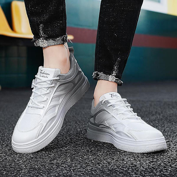 Herr Casual Skor Halkfria Andningsbara Platta Skor Frq623 Gray EU 41