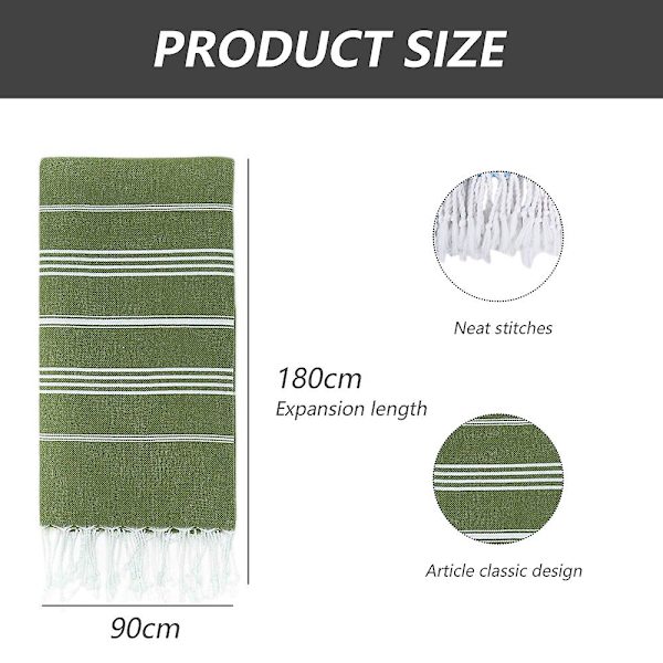 Turkiskt strandlakan Överdimensionerat 90*180cm 100% Bomull Sandfritt  Simhandduk Lätt Reshandduk Military green