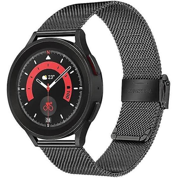 12mm Nior kompatibel med Galaxy Watch 4 Classic 42mm 46mm armband, rostfritt stål mesh armband snabbkoppling metall armband för Samsung Galaxy Watch4