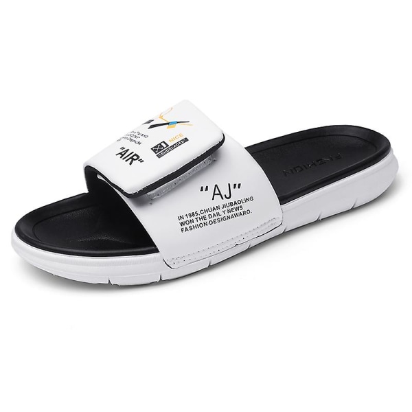 Herrtofflor halkfria strandskor modesandaler A062 White EU 41