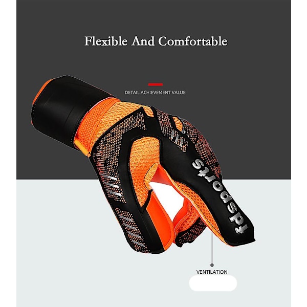 Fodboldmålmandshandsker til børn, drenge, unge, fodboldmålmandshandsker orange Orange 9