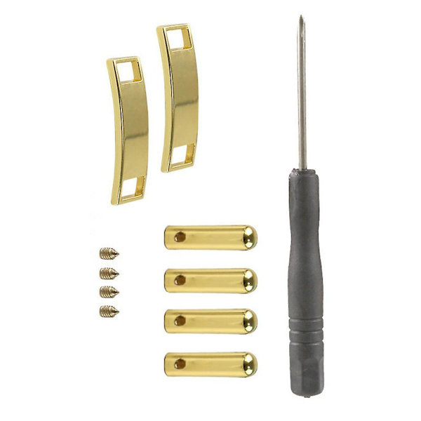 1 set hushållssnöres spännen skosnöre tips sköldar verktyg gyllene Golden 8.5X0.7CM
