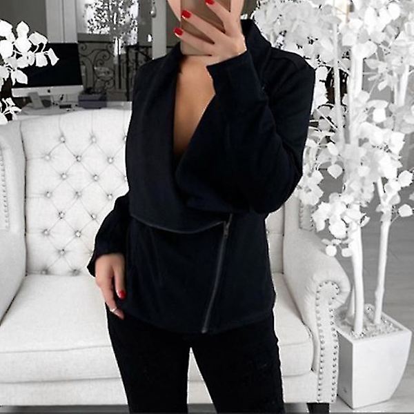 Naisten vino vetoketjullinen neulepusero pitkähihainen rento toppi uusi naisten neule 2XL B