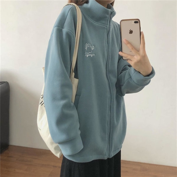 Naisten Oversize-collegepaita, yksivärinen collegepaita taskulla, sopii ystävien tapaamisiin XL Apricot
