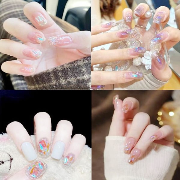 3D nagelkonst Aurora Rhinestone Multi-form blandad nagelkristallhantverk glänsande nagelkonstdekoration DIY nagelkonstdesign Set1