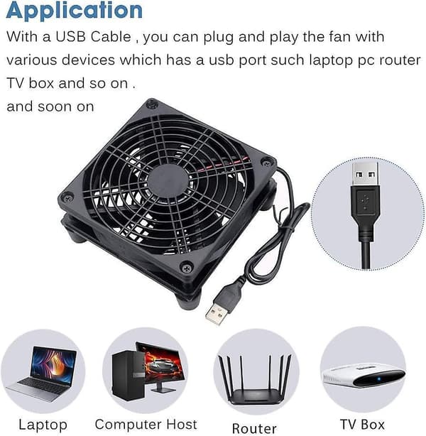 120mm USB Computer Fan, 120mm Køleventilator DC 5v