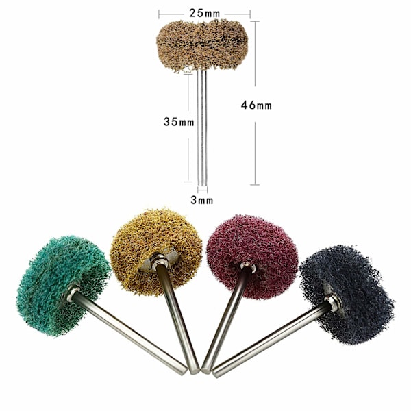 40 stycken slipstenar, 1 tum (25 mm) slip- och polerhjulssats för Dremel roterande verktyg - 1/8 tum (3 mm) skaft