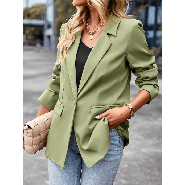 Uformell liten dress 2023 Vinter Allsidig jakke Profesjonell formell damekontorjakke Blazer green S