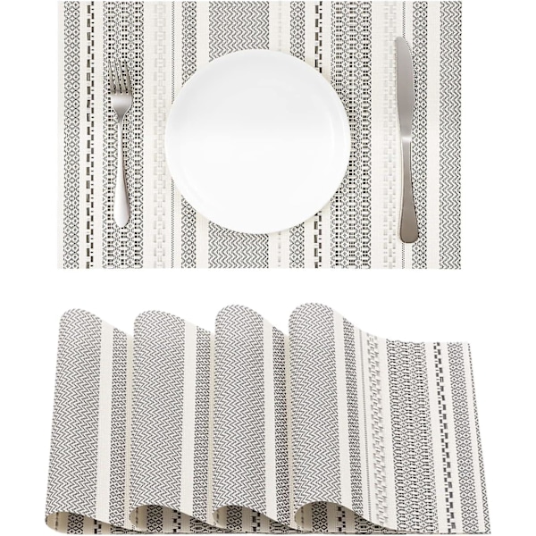 Harmaat tablettien setti, 4 kpl, vinyyliset pöytätabletit, lämmönkestävät, tahroja hylkivät, taitettavat tabletit, pestävät, pyyhittävät tabletit keittiöön