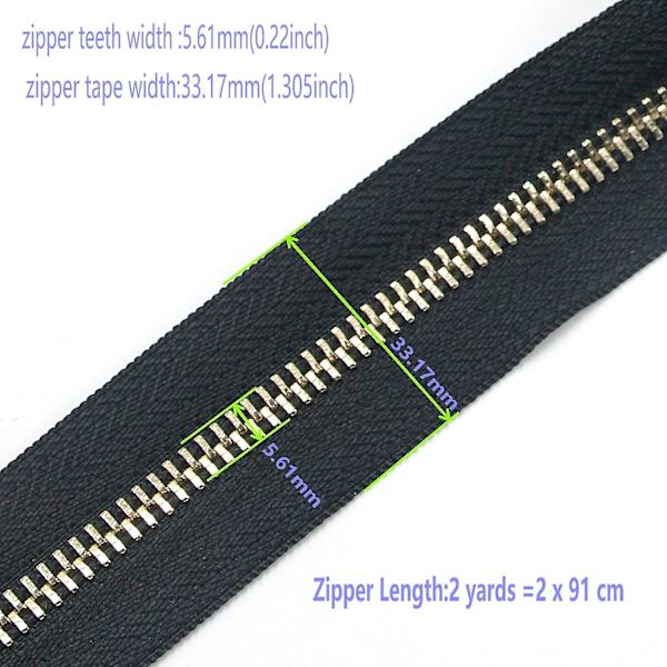 #5 Metal Lynlåse Metervare Bulk 2 Yards Sort Bånd Med 10 Stk. Slidere Sølv Tænder Håndlavet Lynlås Til Syning Håndværk Taske Rygsæk, Punge, Tegnebøger